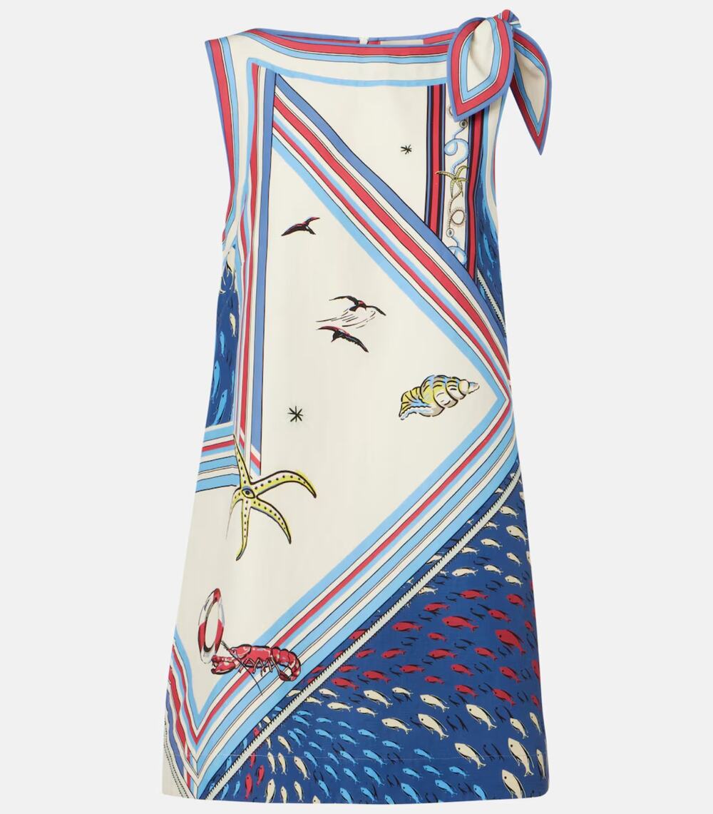 Alemais Apollo bow-detail printed minidress